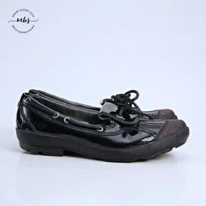 UGG Ashdale Patent Leather Shearling Lined Duck Shoe Black Women 9